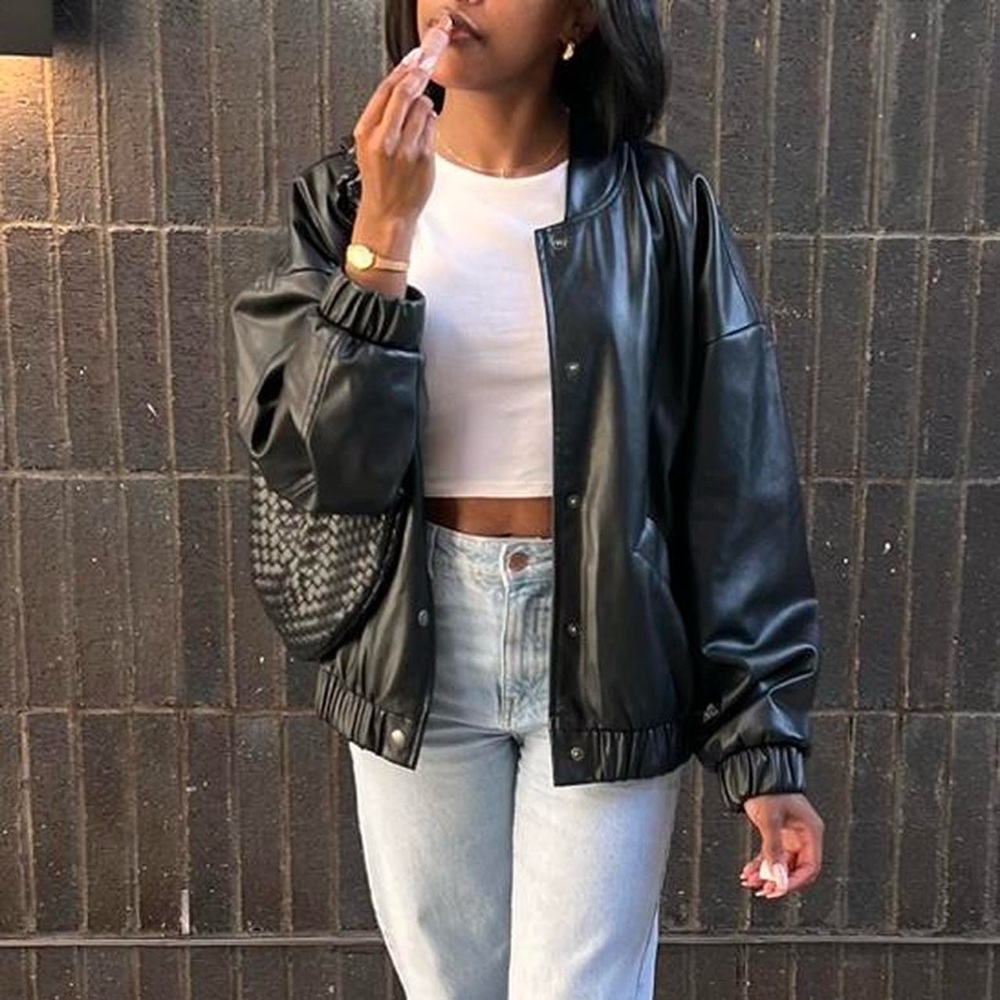 Old Navy Faux Leather Bomber Jacket